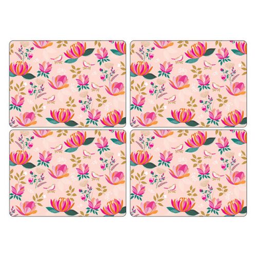 SARA MILLER PINK PEONY FLOWER PLACEMAT 4/PK. X0010649069 \\\KD24896