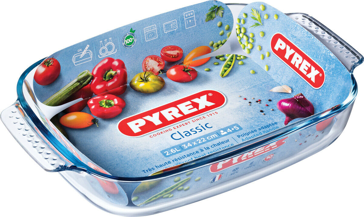 PYREX CLASSIC EASY GRIP RECTANGULAR ROASTER 34CM X 22CM 2.6L. PYR0002 \\\KD24910