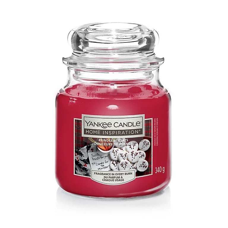 YANKEE MEDIUM JAR REINDEER TREATS SCENTED CANDLE 340G. YCE1298 \\\KD24918