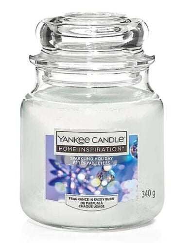 YANKEE MEDIUM JAR SPARKLING HOLIDAY SCENTED CANDLE 340G. YCE3503 \\\KD24920