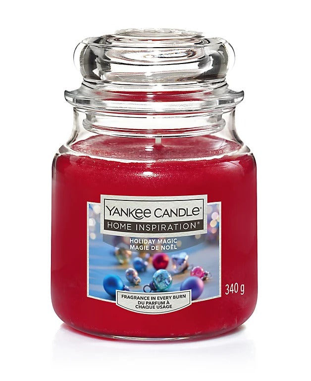 YANKEE MEDIUM JAR HOLIDAY MAGIC SCENTED CANDLE 340G. YCE3506 \\\KD24922