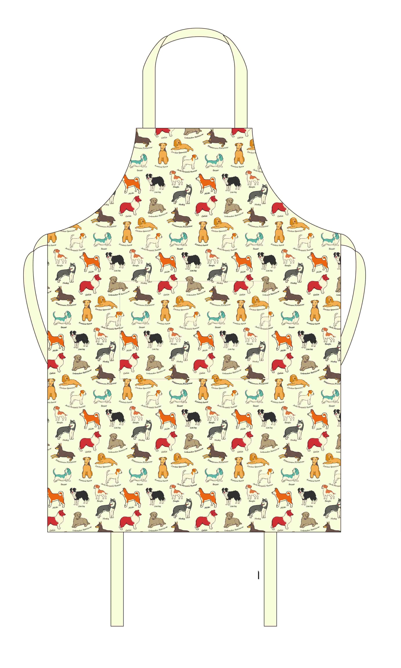 HIGHLANDS KITCHEN / COOKING COTTON APRON 69CM X 83CM - DOG FAITHFUL FRIEND. DOGCA \\\KD24939