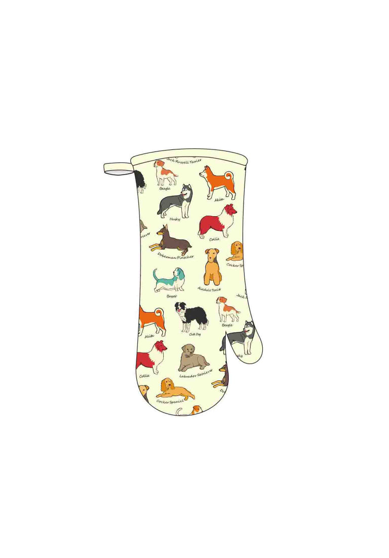 HIGHLANDS COTTON SINGLE OVEN MITT / GLOVE - DOG FAITHFULL FRIEND \\\KD24947
