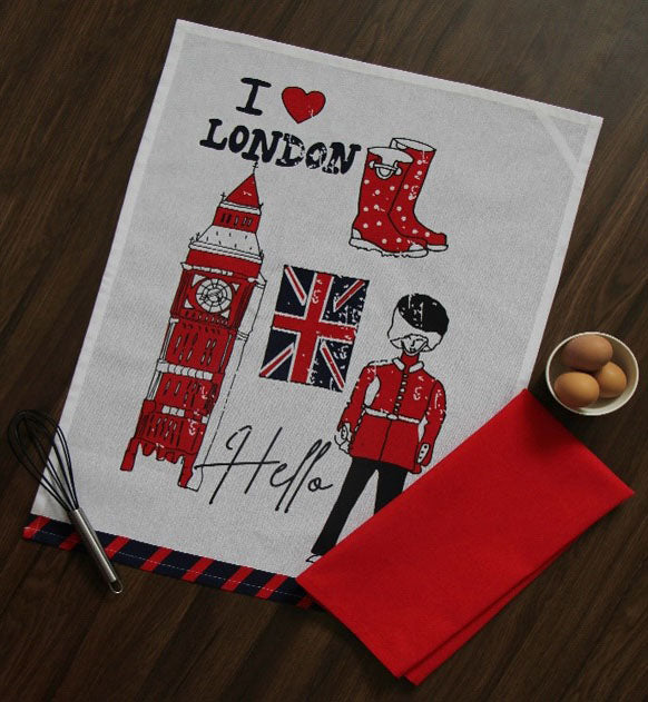 HIGHLANDS COTTON TEA TOWEL 50CM X 70CM 2/PK - LONDON. LONTT \\\KD24954