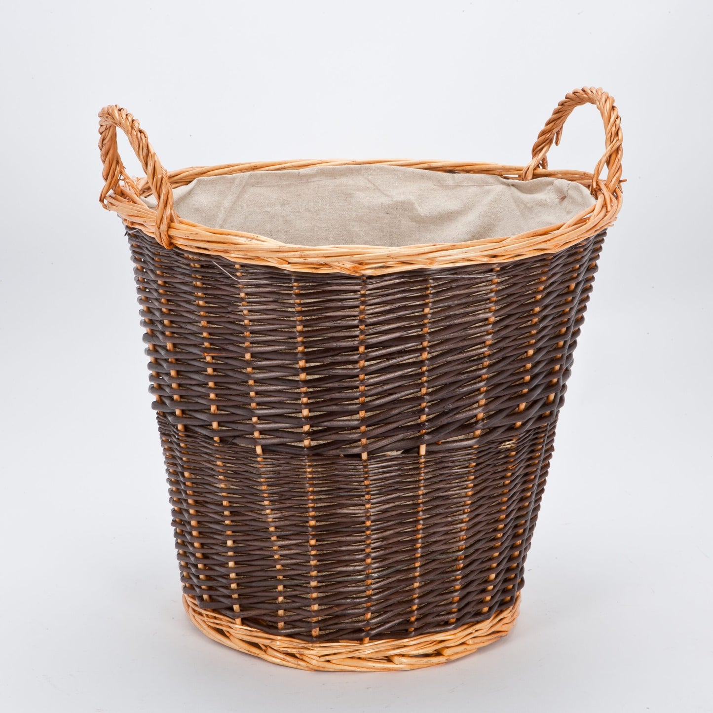 INGLENOOK ROUND WILLOW BASKET WITH LINER. FIRE165 \\\KD24963