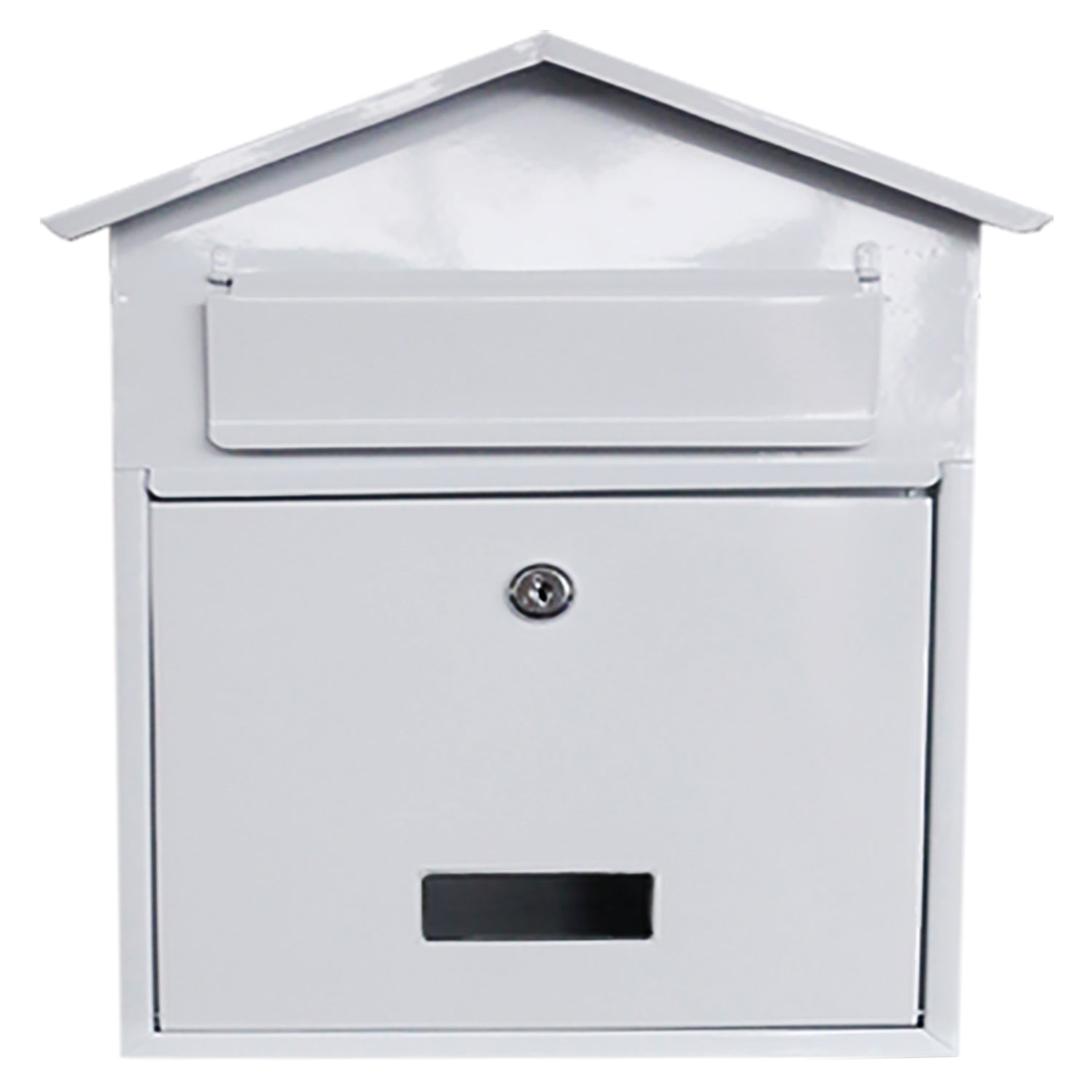 ARBORIA WALL MOUNTED METAL MAIL LETTER BOX / POST BOX - WHITE. POST76WMOB \\\KD24969