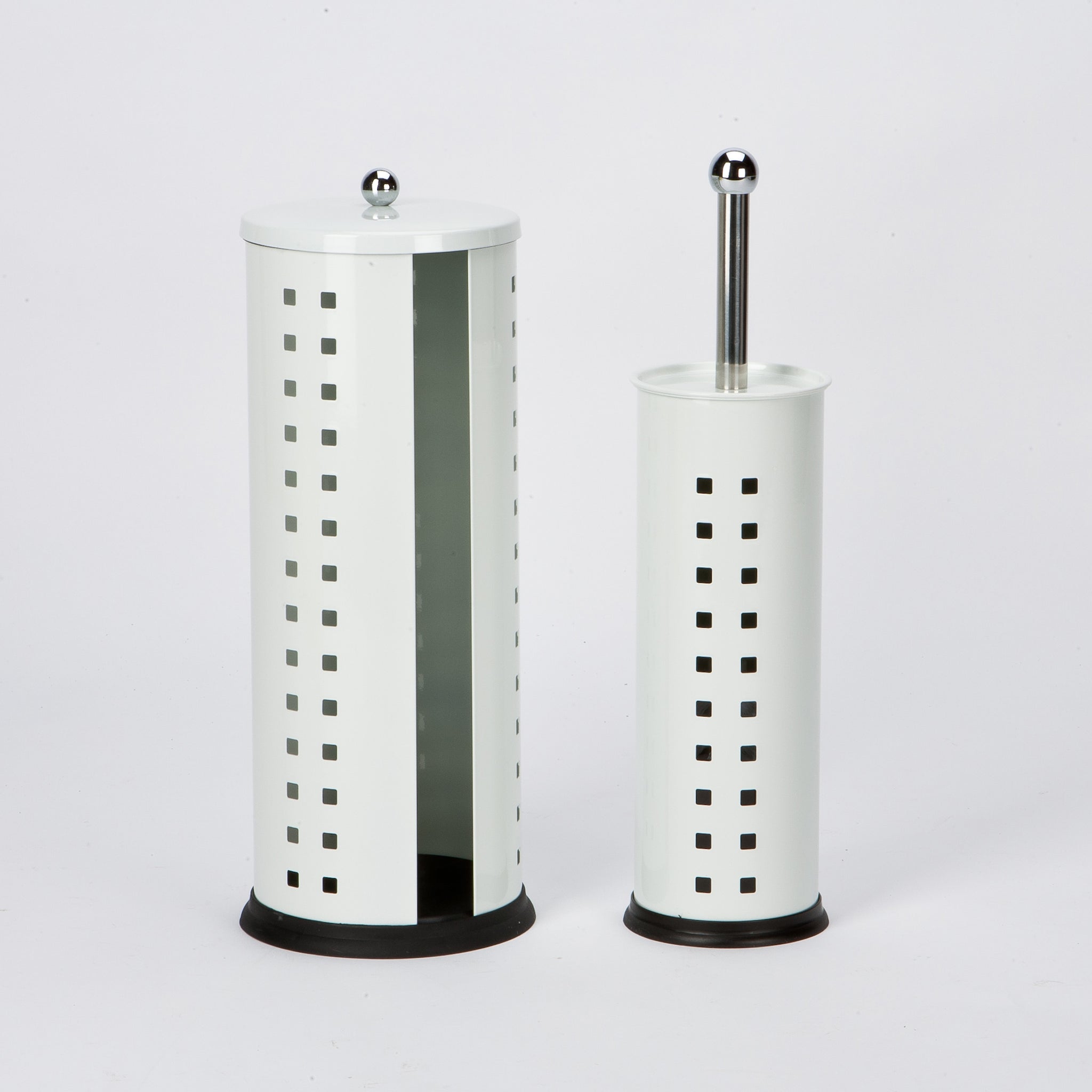 HIGHLANDS TOILET ROLL HOLDER WITH TOILET BRUSH  - WHITE. TOIL52W \\\KD24973