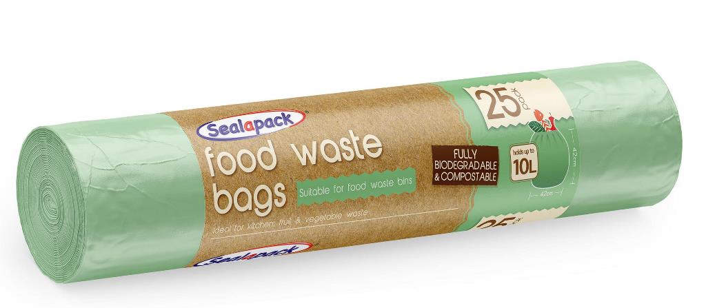 SEALAPACK BIODEGRADABLE FOOD WASTE BAGS 10L 25/PK. SAP1085 \\\KD24981