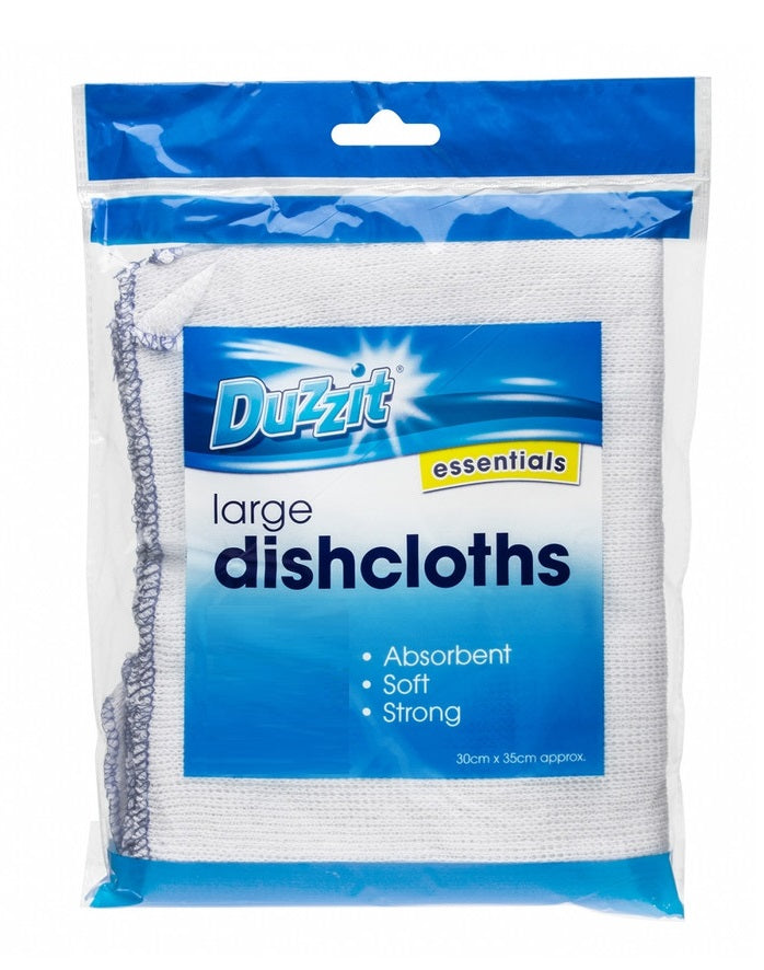 DUZZIT PREMIUM LARGE WHITE DISHCLOTH 4/PK. DZT092A \\\KD24999