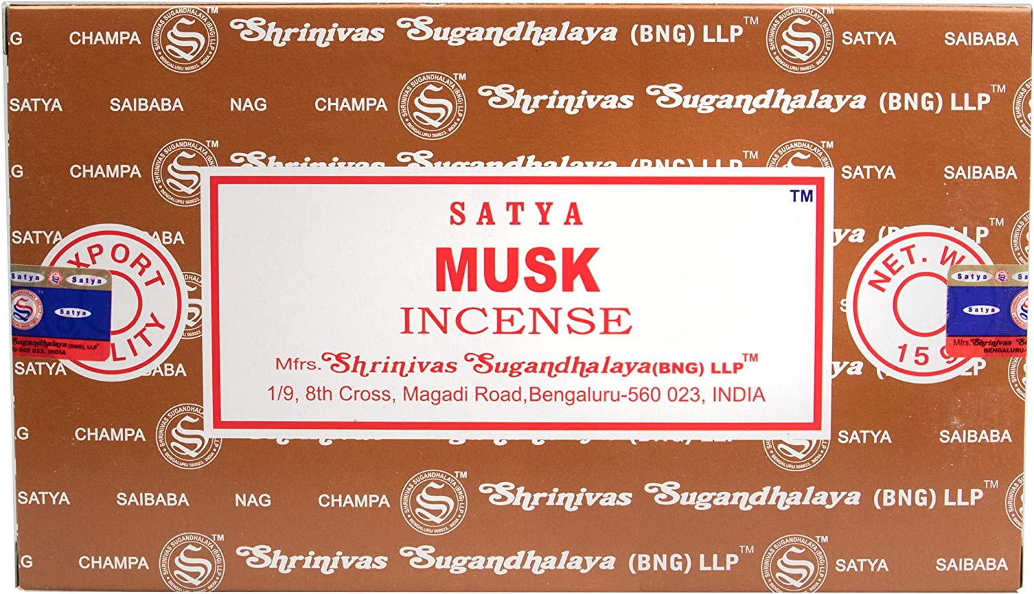 PACK OF 12 SATYA MUSK INCENSE STICKS 15G. SATYAMUSK \\\KD25022