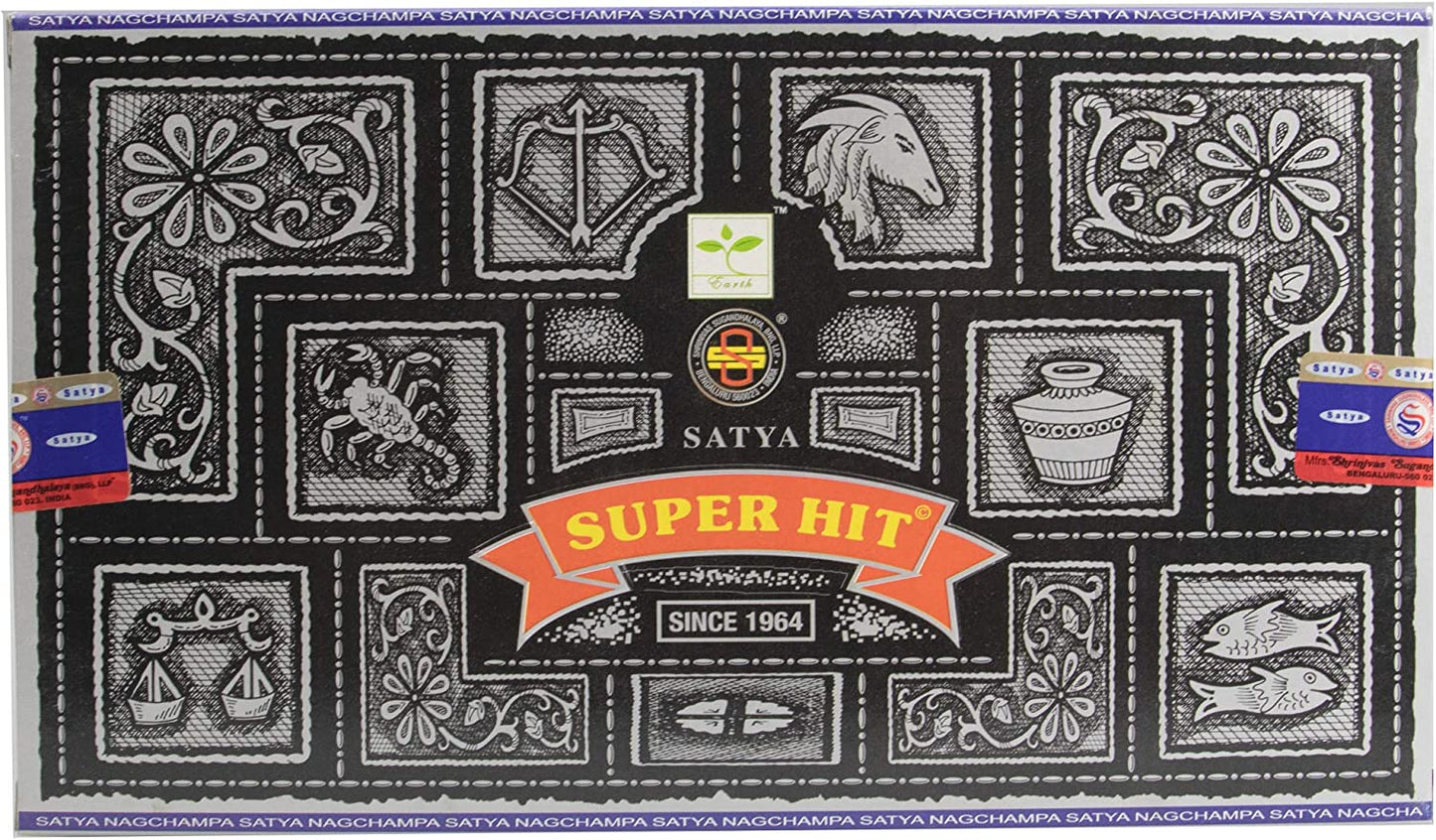 PACK OF 12 SATYA SUPER HIT INCENSE STICKS 15G. SATYASUPERHIT \\\KD25025