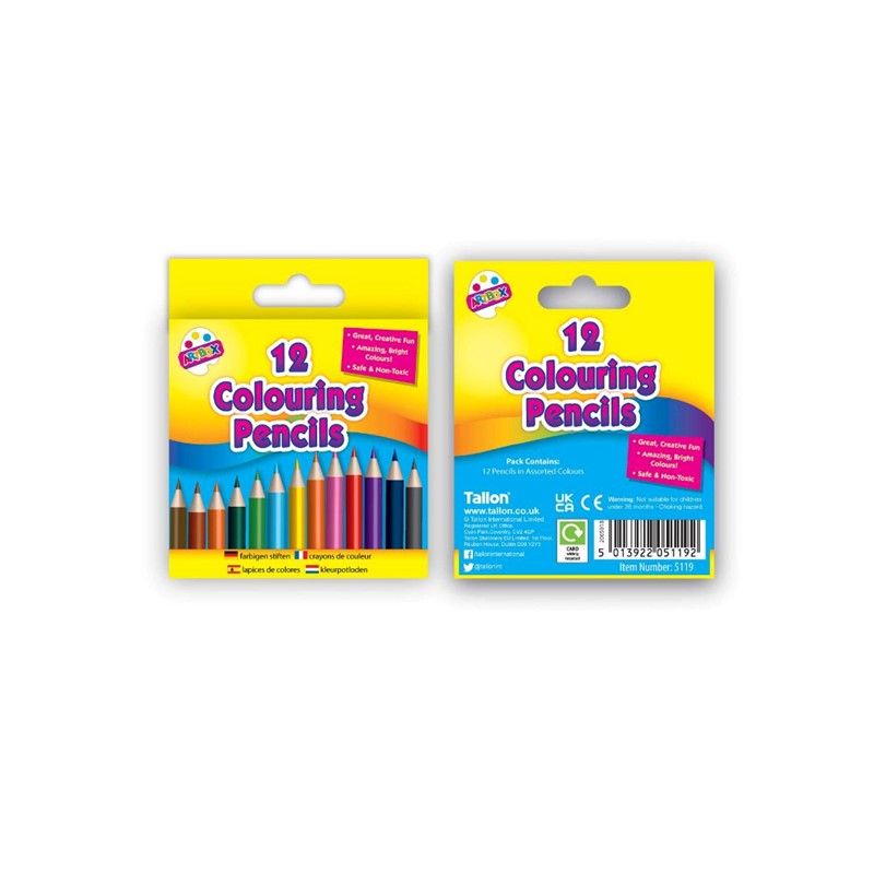 ARTBOX HALF SIZED COLOURED PENCILS 12/PK. TA5119 \\\KD25040