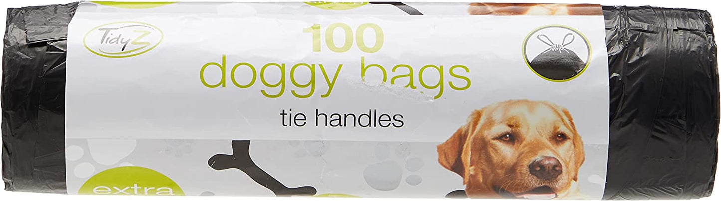 TIDYZ DOGGY BAGS WITH HANDLES 34CM X 30CM 100/PK. B0473 \\\KD25058
