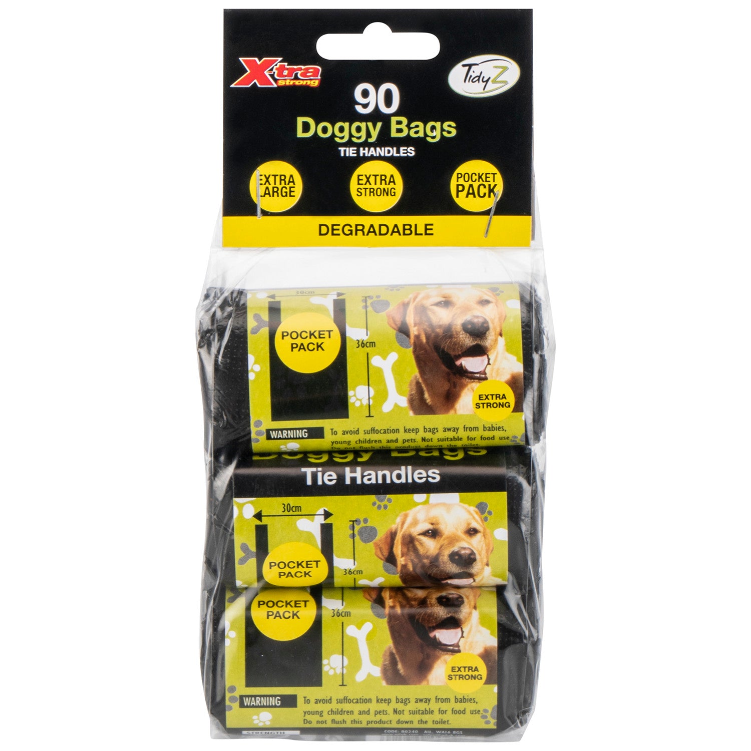 TIDYZ EXTRA STRONG DEGRADABLE DOGGY BAGS 90/PK \\\KD25061