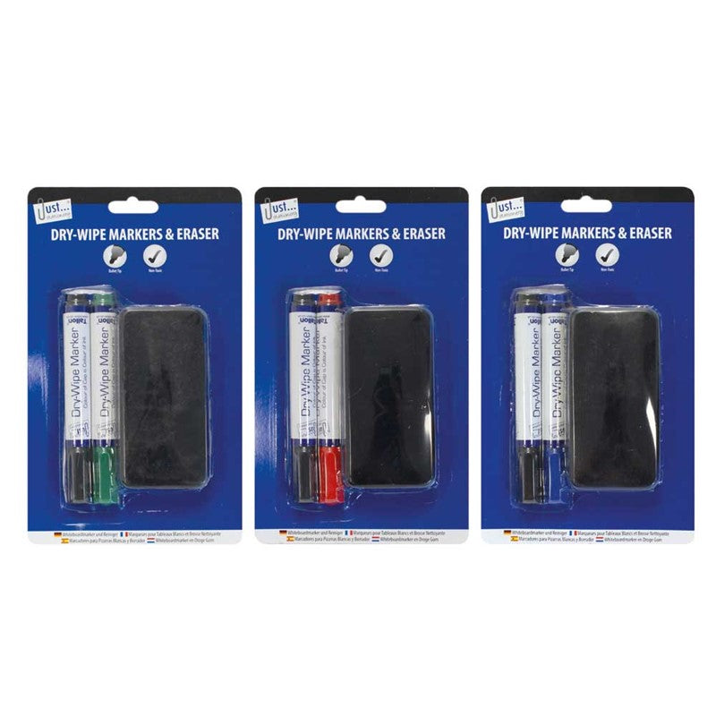 JUST STATIONERY WHITEBOARD MARKERS & ERASER SET. TA6342 \\\KD25109