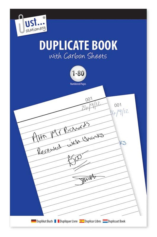 JUST STATIONERY FULL SIZE DUPLICATE BOOK 80 SHEETS. TA8012 \\\KD25118