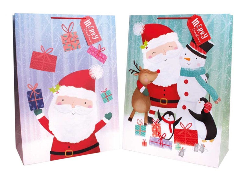 TALLON CUTE CHRISTMAS SANTA / CHARACTERS JUMBO GIFT BAG. TAXB0072J \\\KD25134