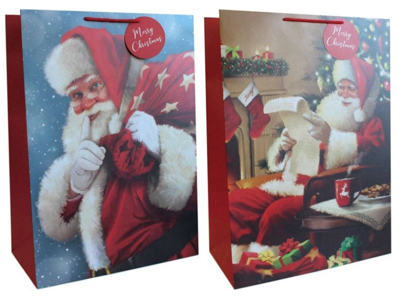 TALLON TRADITIONAL CHRISTMAS SANTA JUMBO GIFT BAG. XB0098J \\\KD25136