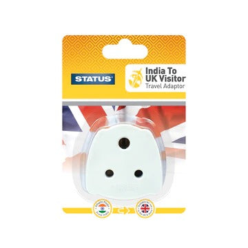 STATUS INDIA TO UK VISITOR TRAVEL ADAPTOR. INDIATOUKTAB112 \\\KD25203
