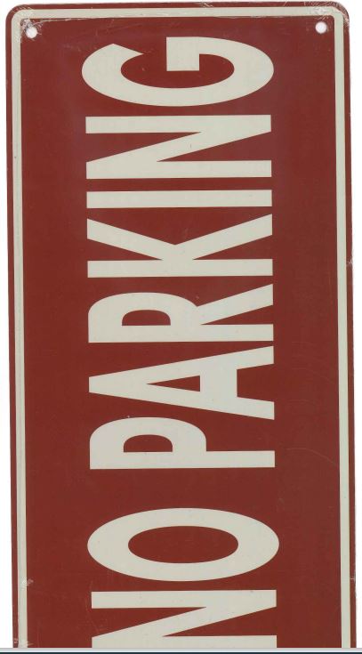 METAL NO PARKING SIGN 30CM X 15CM. JL9121 JL4124 \\\KD25221