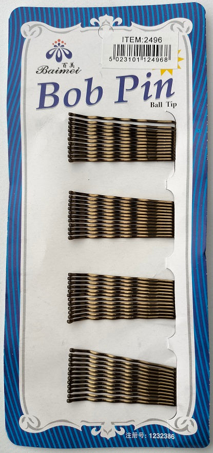 BROWN HAIR GRIP PINS / BOB PIN 48/PK. JL2496 \\\KD25232