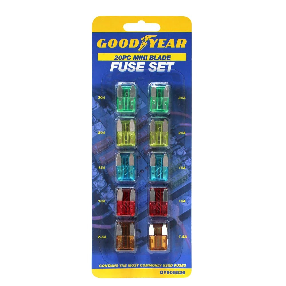GOODYEAR MINI BLADE FUSE SET 7.5 - 30A 20/PK. DT905526 \\\KD25285