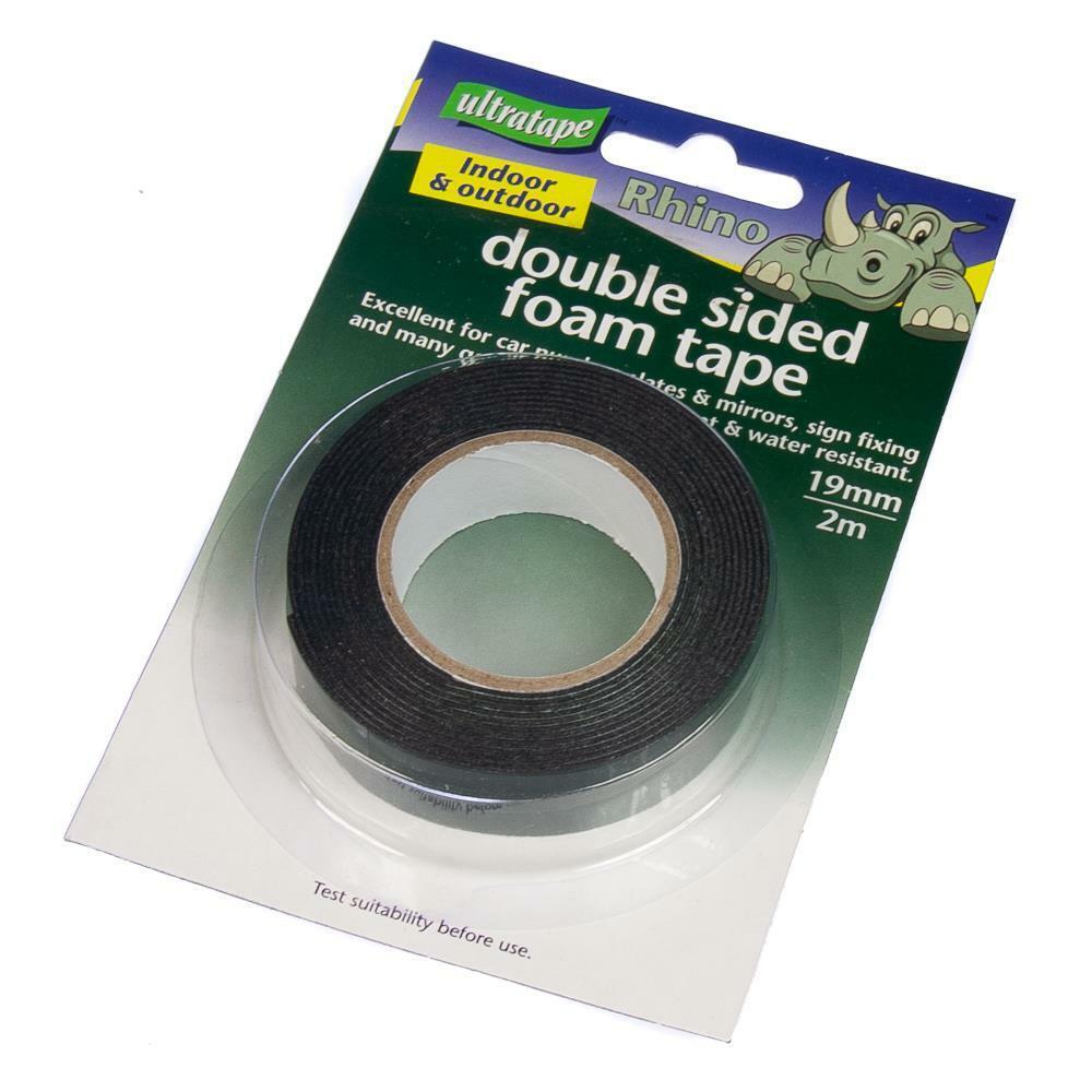 RHINO DOUBLE SIDED FOAM TAPE 19MM X 2MM. 01411821BKGNCRD \\\KD25307