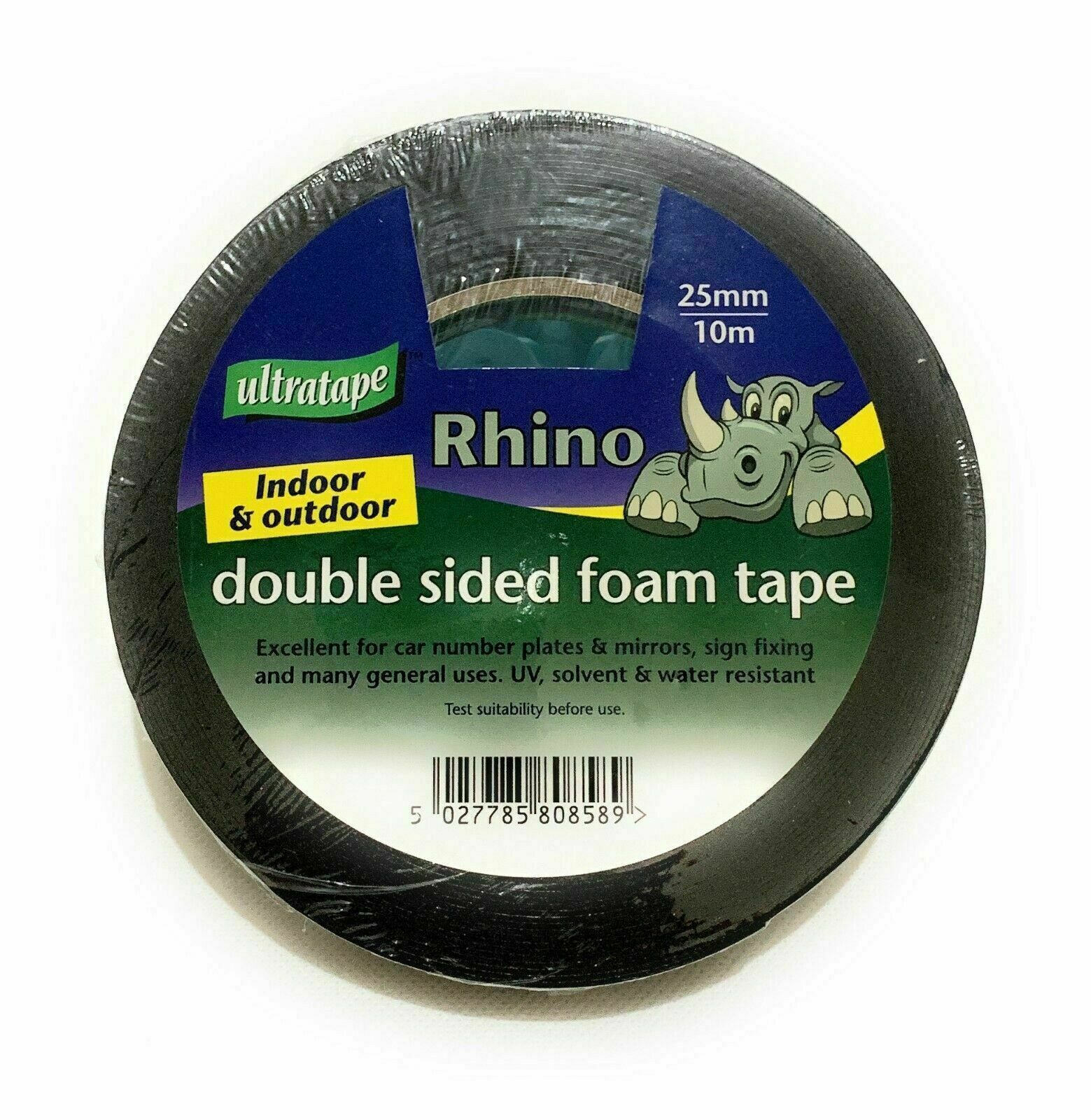 RHINO DOUBLE SIDED FOAM TAPE 25MM X 10M. 01412510BKRH1 \\\KD25308