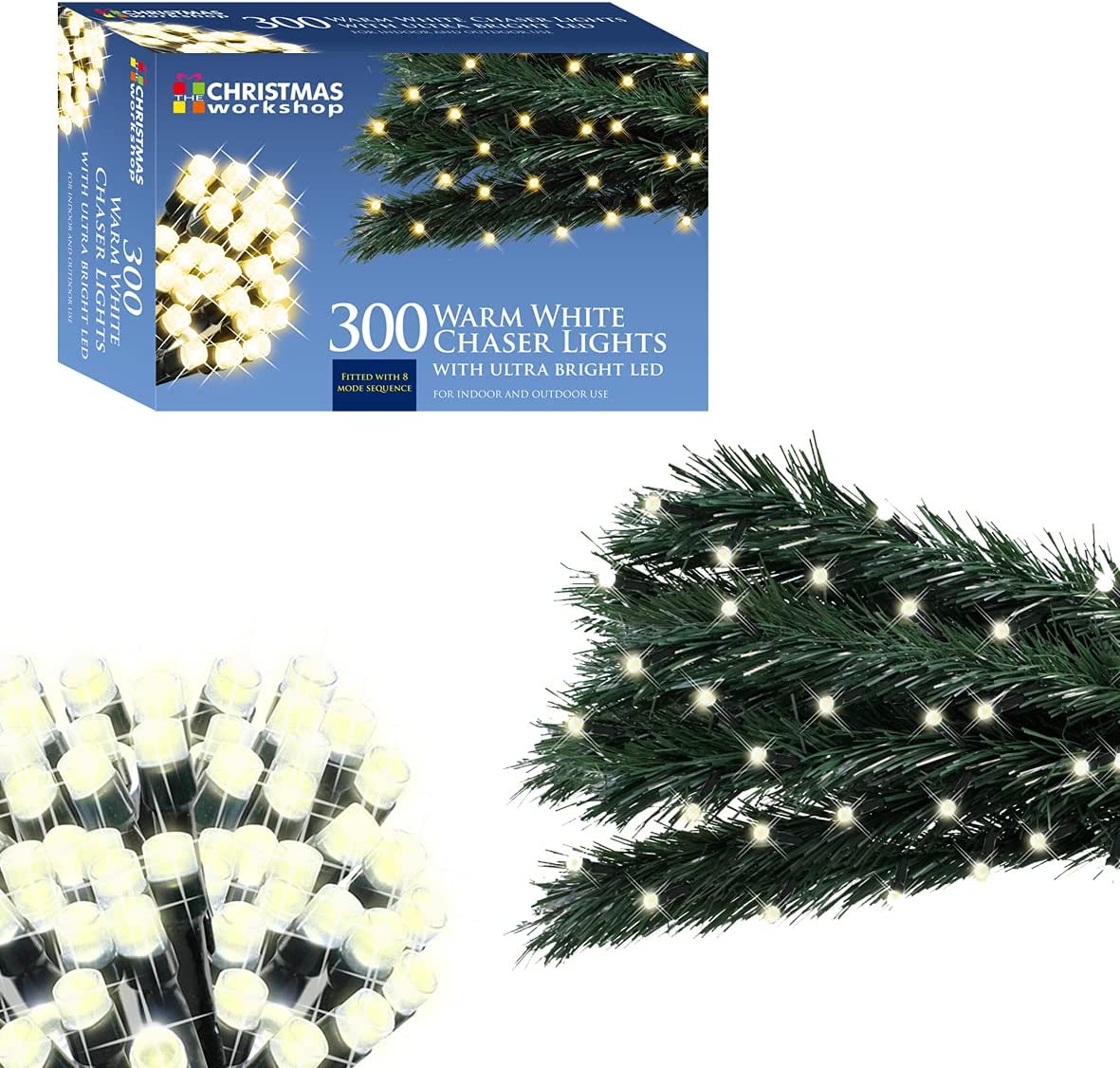 CHRISTMAS WORKSHOP CHASER LIGHTS 300 - WARM WHITE. BML71950 \\\KD25323