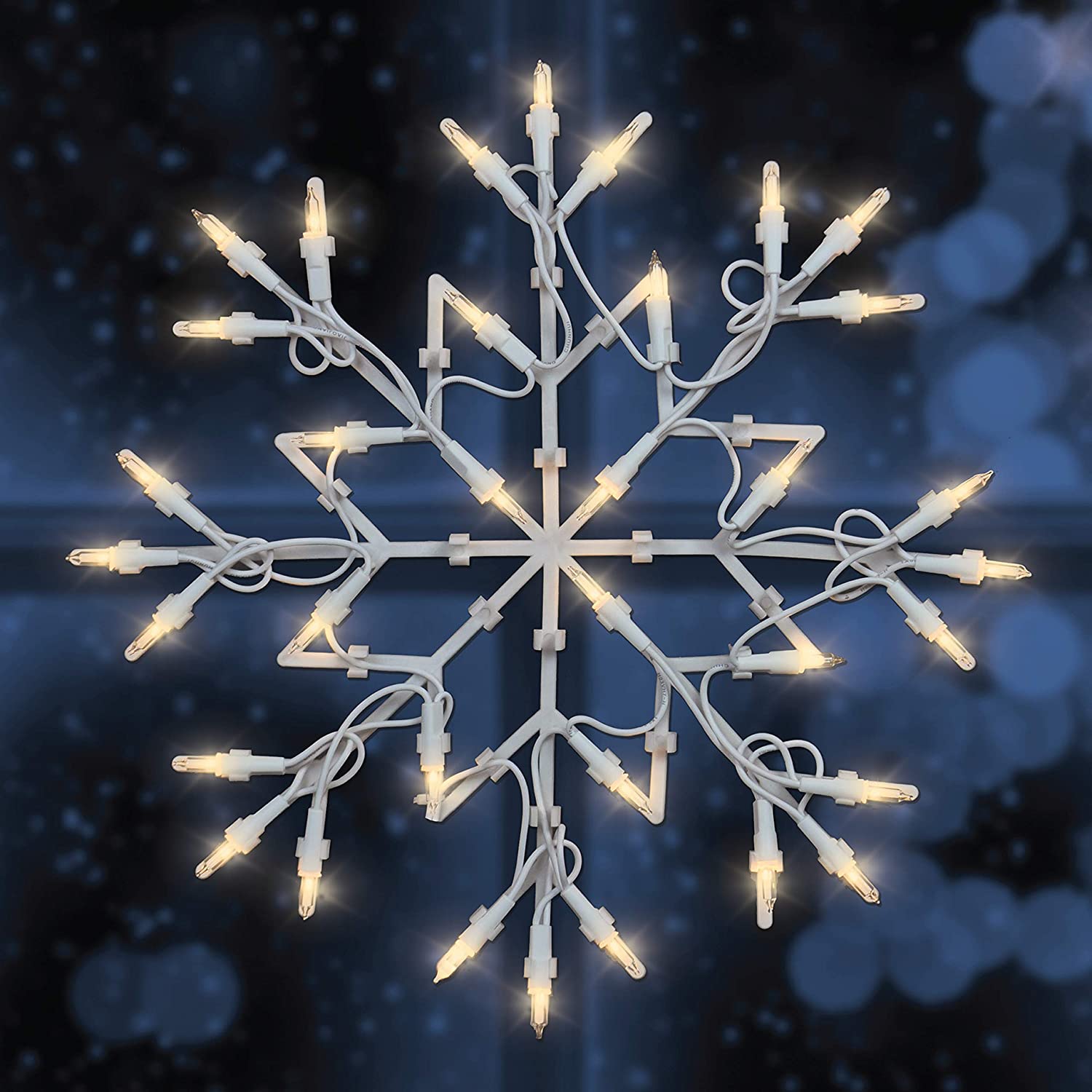 CHRISTMAS WORKSHOP BO SNOWFLAKE SILHOUETTE LED LIGHT  - WARM WHITE. BML77700 \\\KD25325