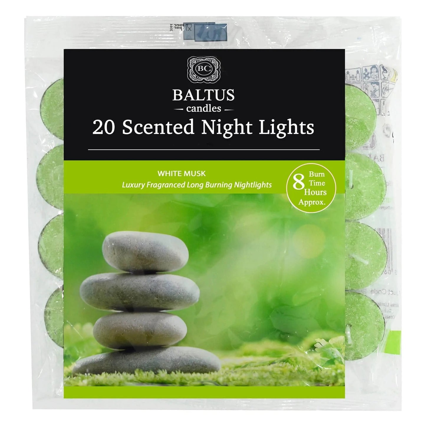 BALTUS WHITE MUSK 8 HOUR TEA LIGHTS 20/PK. PES020-20WM \\\KD25340