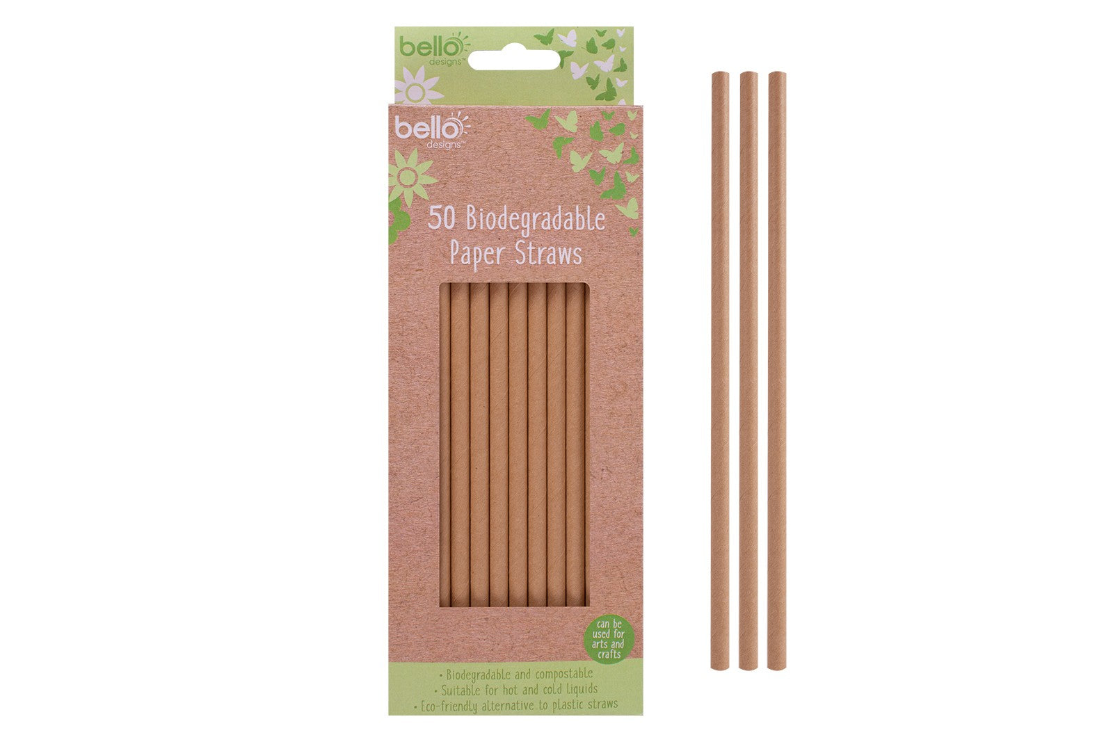 BELLO BIODEGRADABLE KRAFT PAPER STRAWS 50/PK \\\KD25345