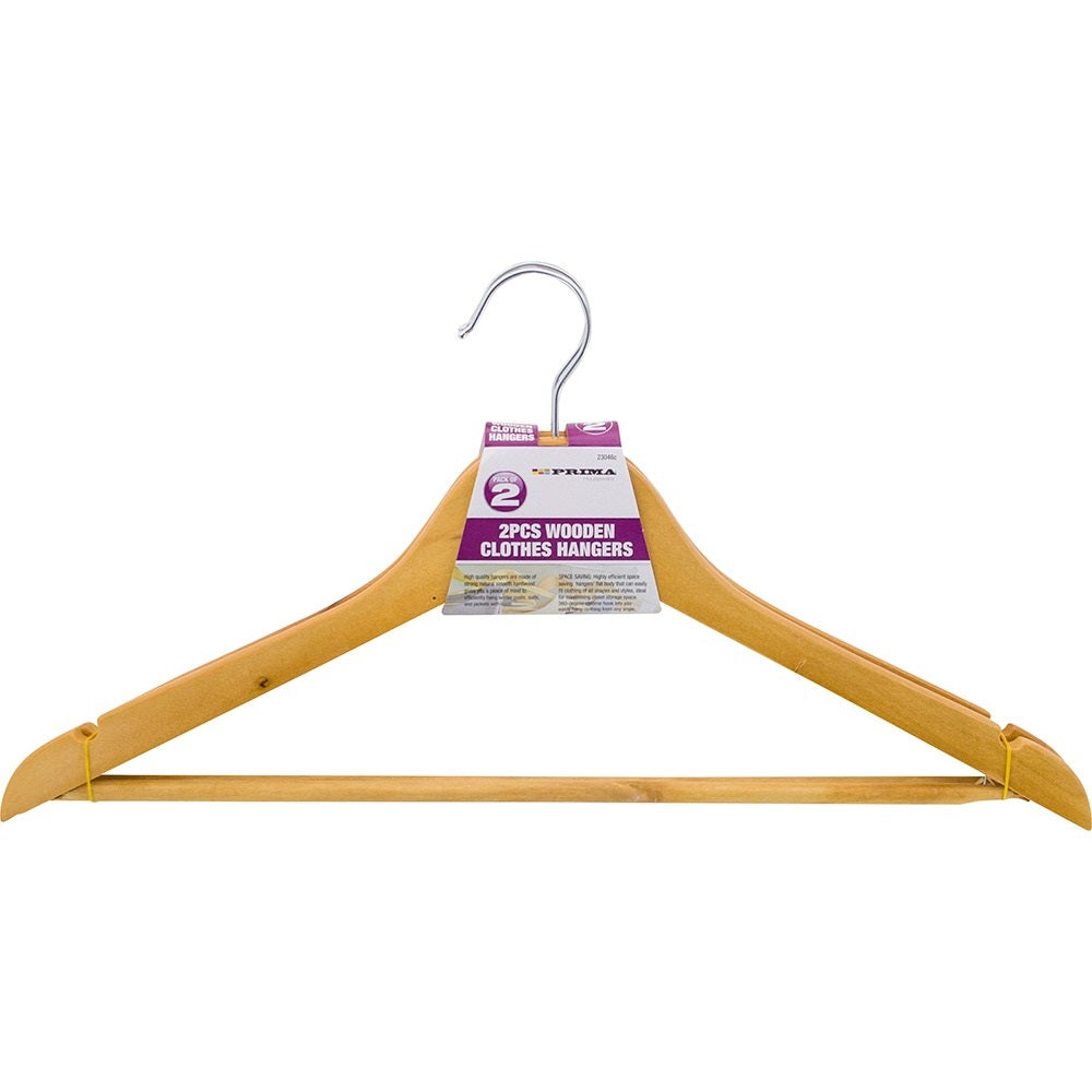 PRIMA WOODEN CLOTH HANGERS 2/PK. 23046C \\\KD25350