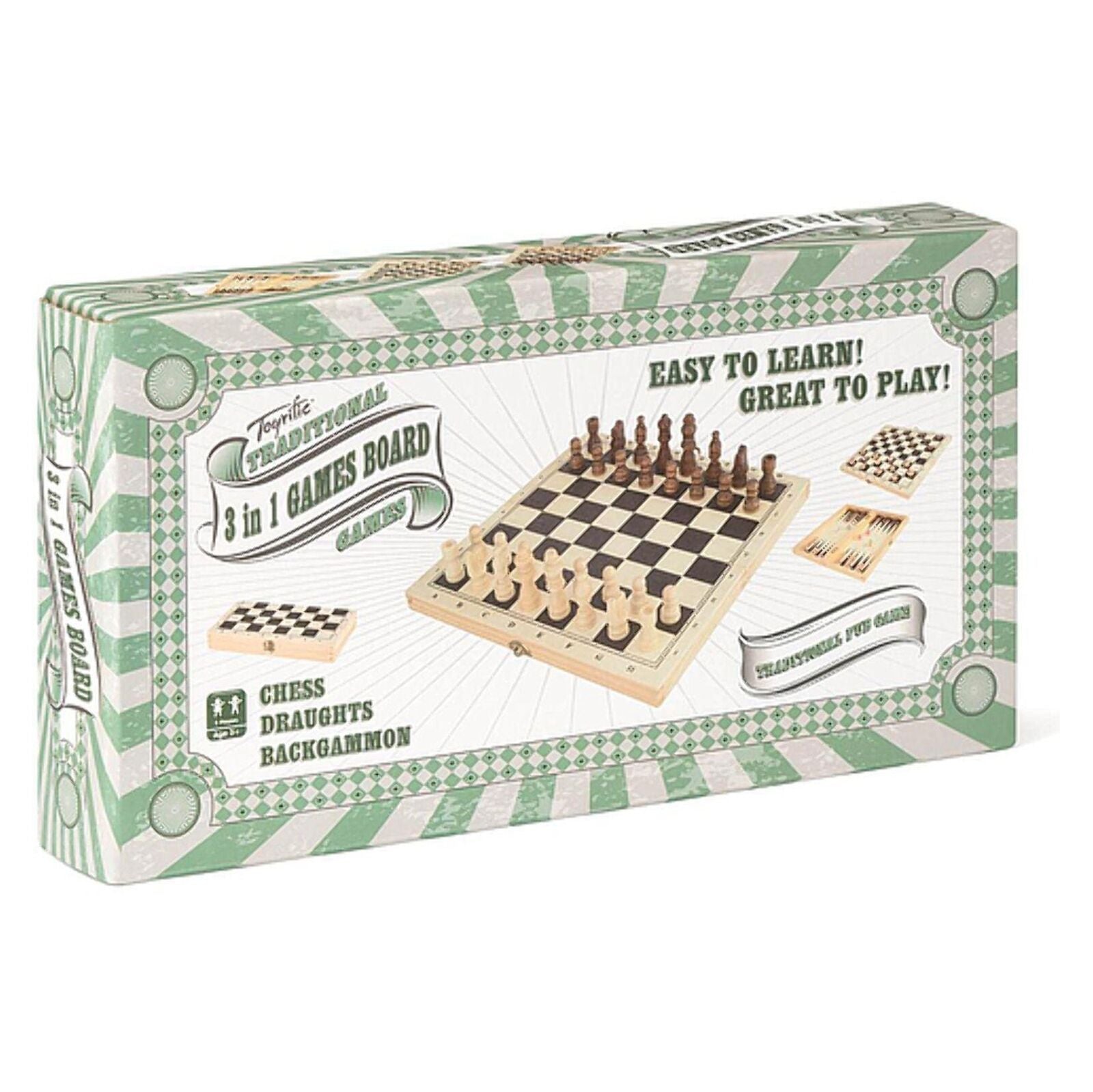 TOYRIFIC TRADITIONAL 3 IN 1 BOARD GAMES \\\KD25377