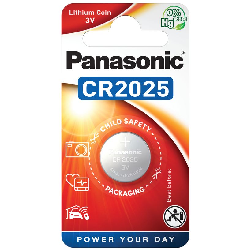 PANASONIC LITHIUM COIN CR2025 BATTERY CELL. PANACR2025 \\\KD25380