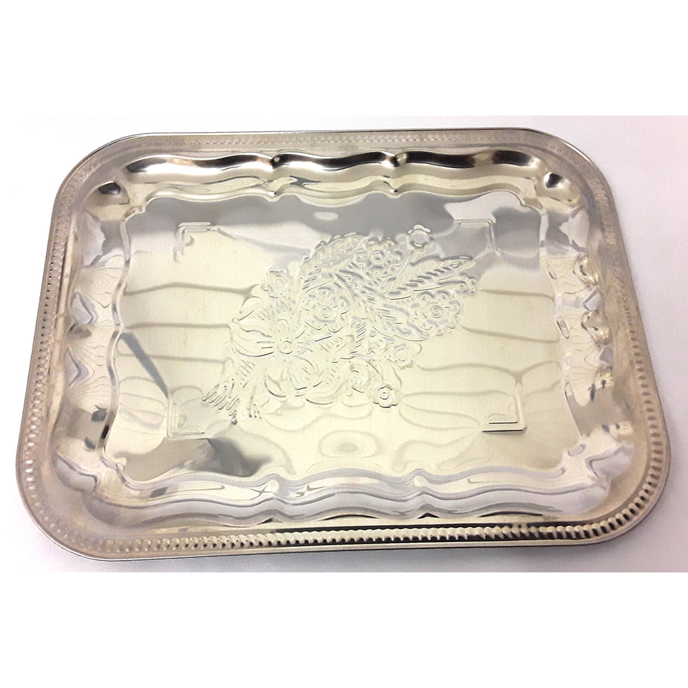 CHROME OVAL TRAY SMALL 29CM X 17CM. HUB916 \\\KD25468