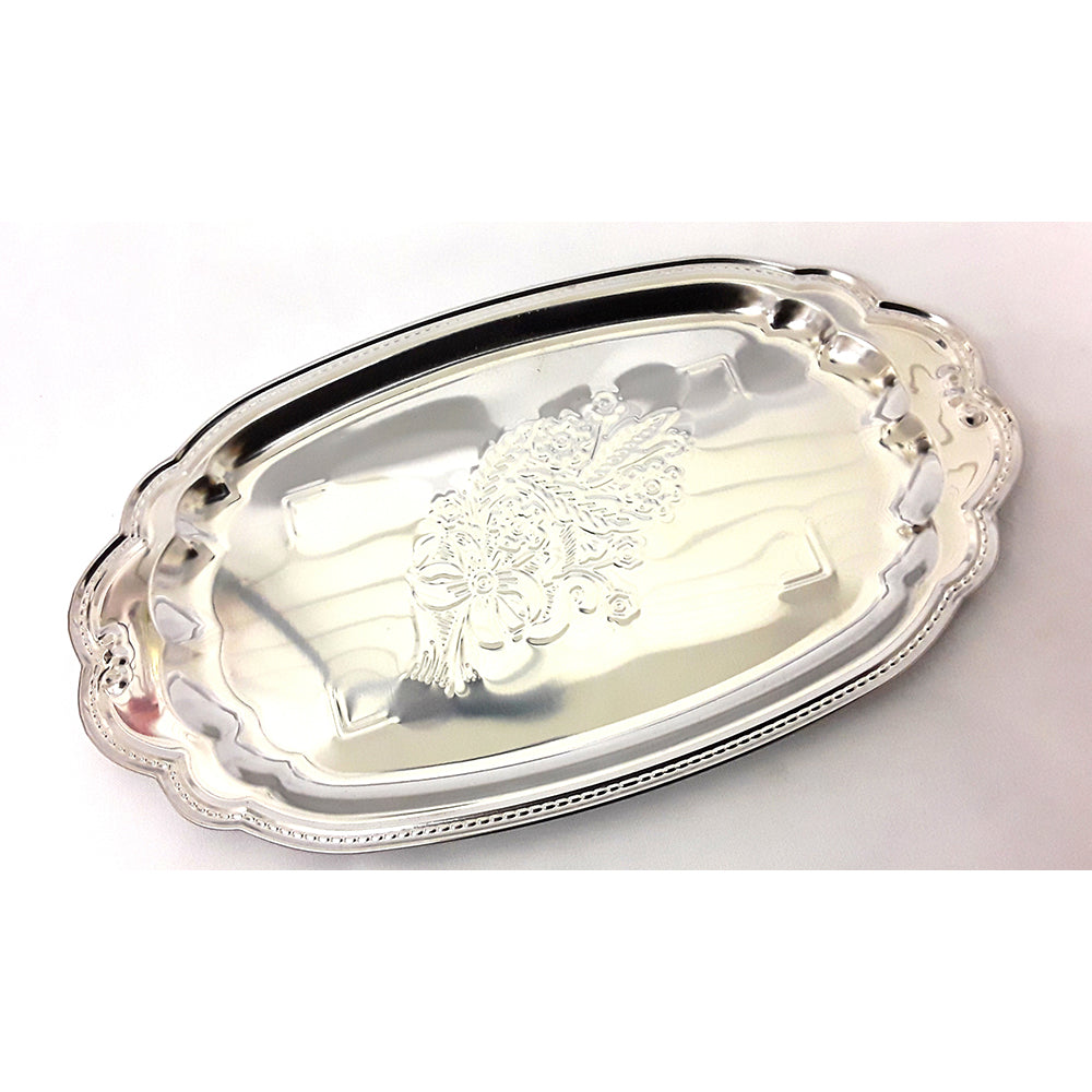 CHROME OBLONG TRAY SMALL 25 X 19CM. HUB450 \\\KD25469