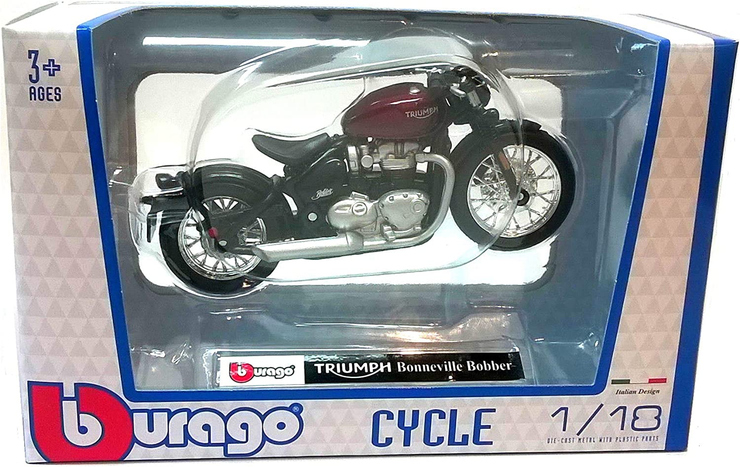 BURAGO 1:18 TRIUMPH BONNEVILLE BOBBER DIECAST MODEL. B18-51067 \\\KD25511