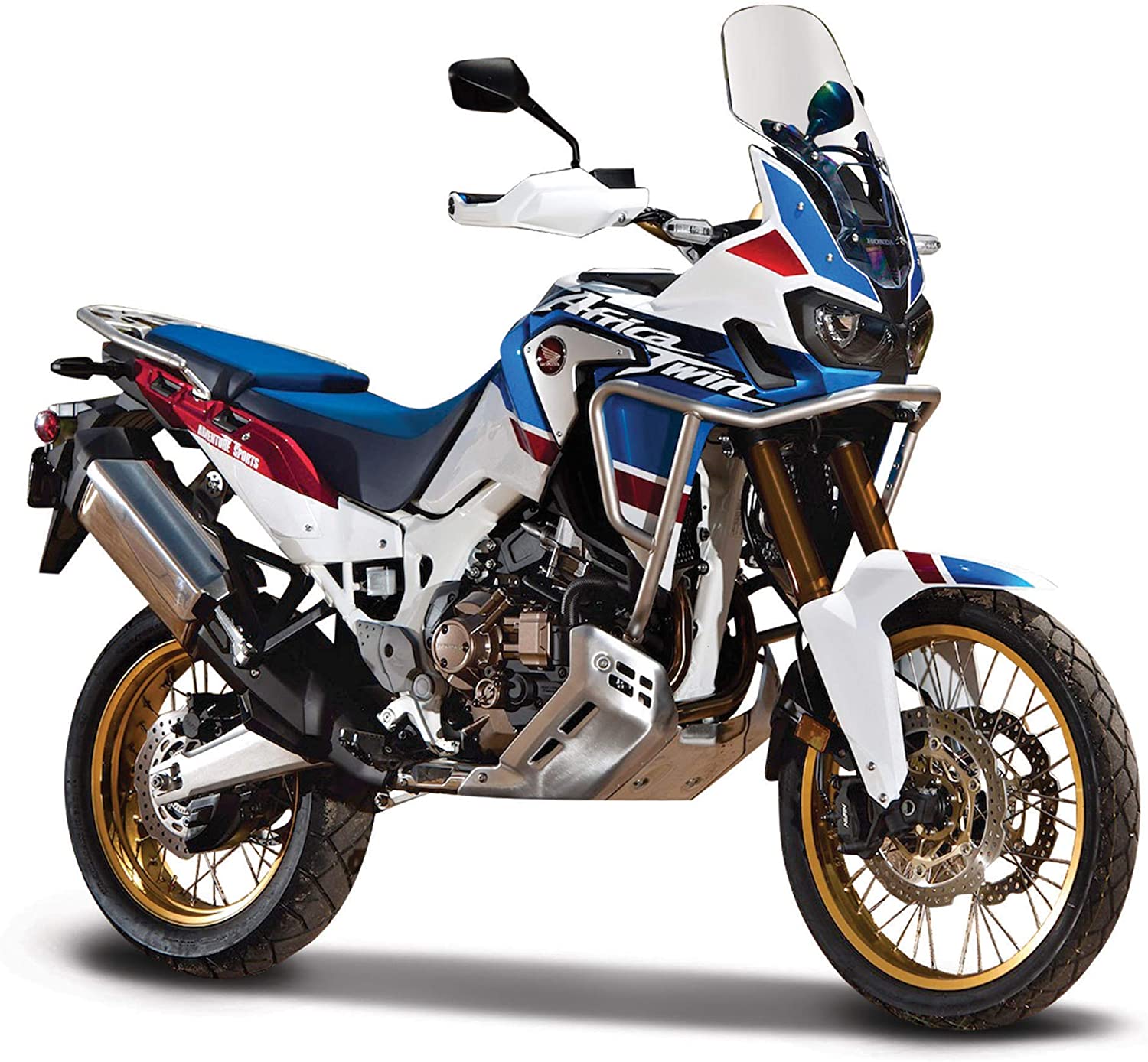 BURAGO 1:18 TRIUMPH HONDA AFRICA TWIN ADVENTURE DIECAST MODEL ASSORTED DESIGN. B18-51082 \\\KD25512