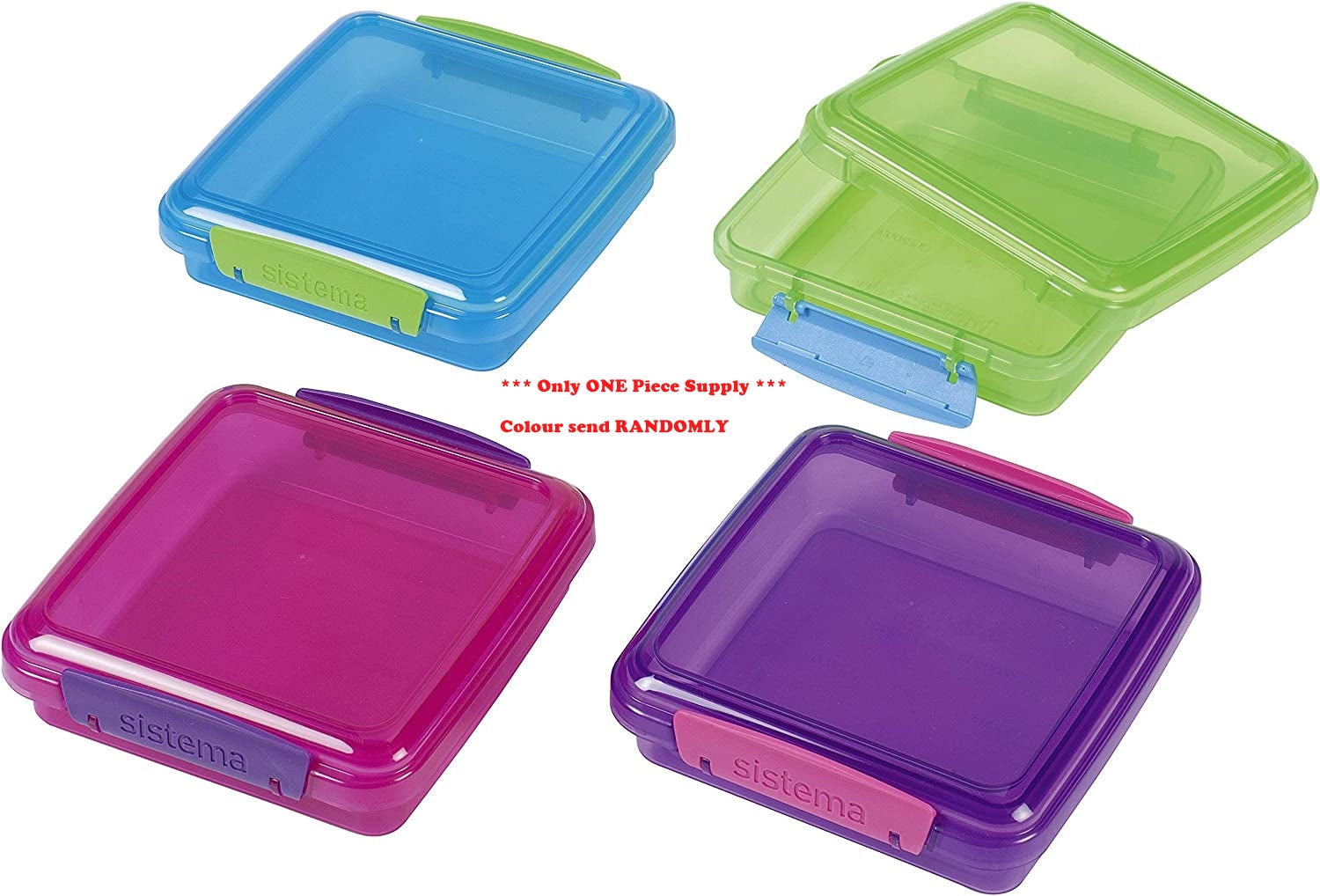 SISTEMA SANDWICH LUNCH BOX 450ML ASSORTED COLOUR - 1 PCS. SIS31646 \\\KD25514