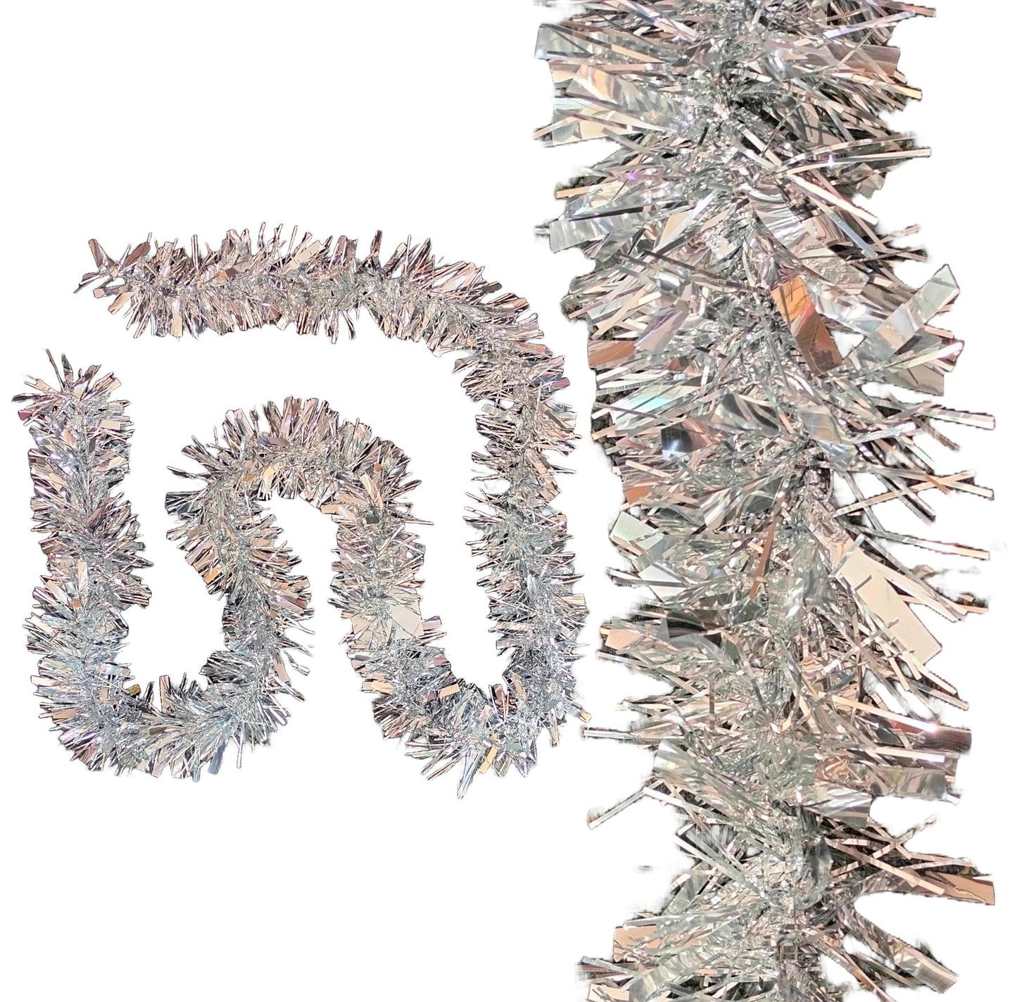 MISTER TINSEL CHRISTMAS DECORATTION VALUE SILVER TINSEL 2M X 100MM. MT/100B/53 \\\KD25517