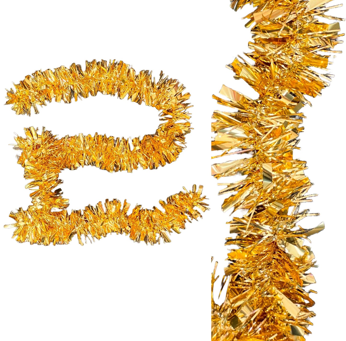 MISTER TINSEL CHRISTMAS DECORATTION VALUE GOLD TINSEL 2M X 100MM. MT/100B/54 \\\KD25520