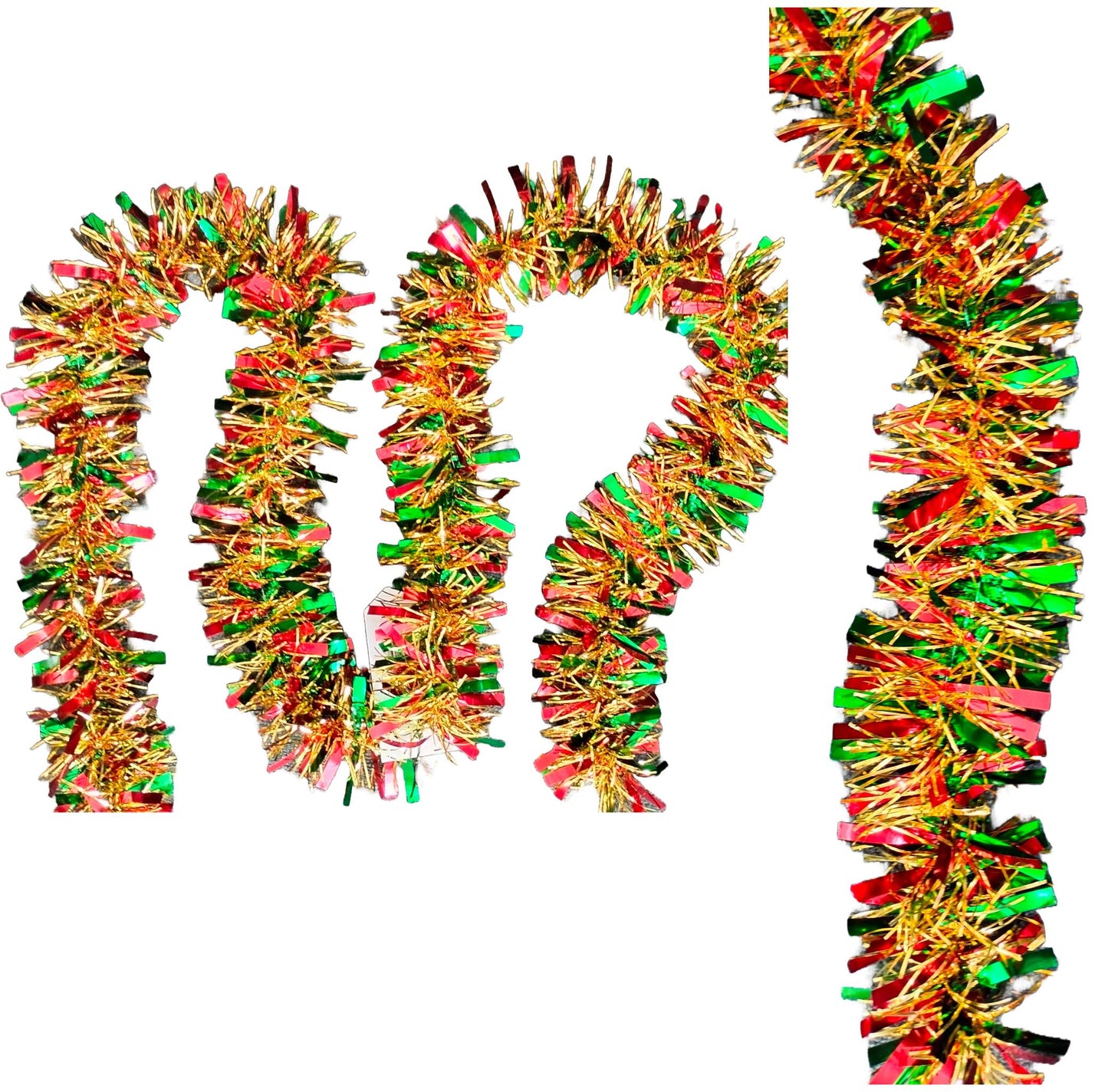 MISTER TINSEL CHRISTMAS DECORATTION VALUE RED / GREEN / GOLD TINSEL 2M X 100MM. MT/100B/02 \\\KD25525