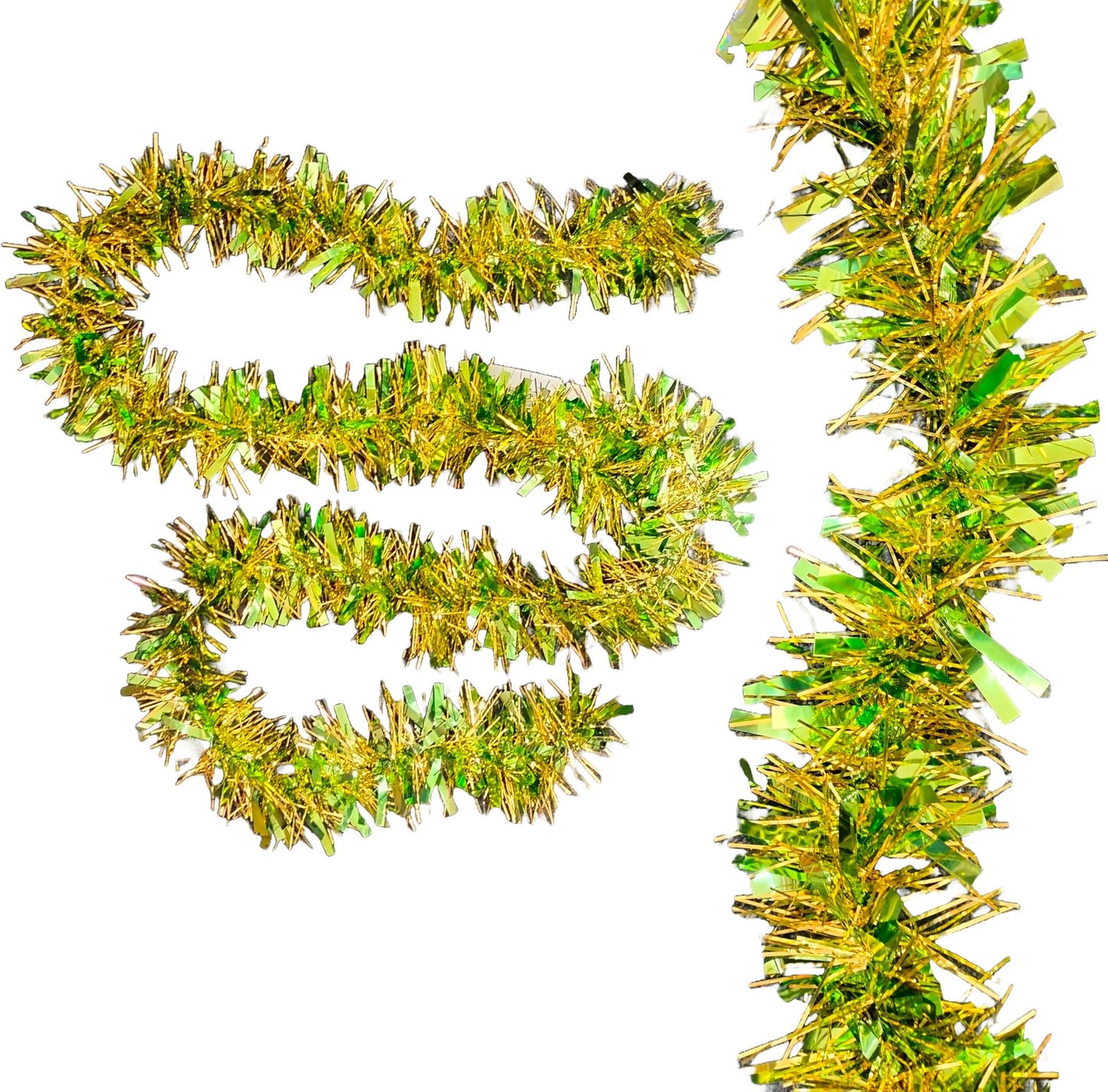 MISTER TINSEL CHRISTMAS DECORATTION VALUE GREEN / GOLD TINSEL 2M X 100MM. MT/100B/30 \\\KD25526