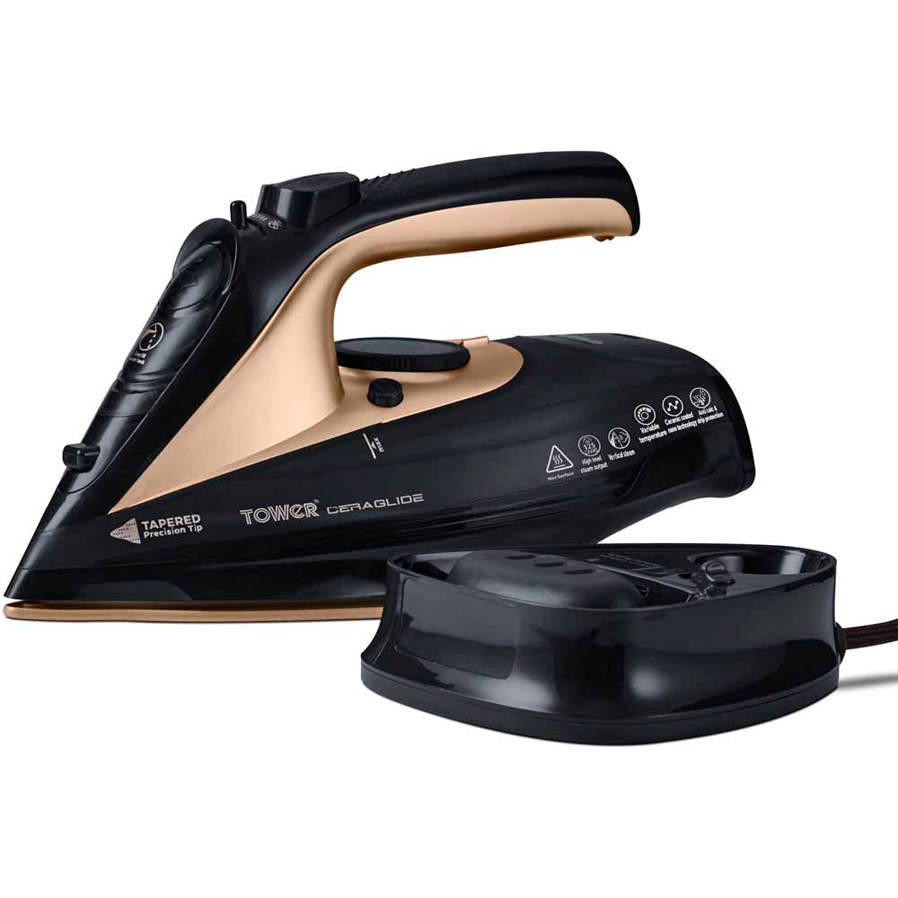TOWER CERAGLIDE CORD CORDLESS STEAM IRON 2400W. T22008BKG \\\KD25548