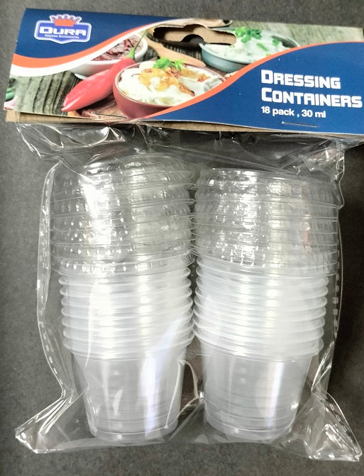 DURA DRESSING CONTAINERS / SAUCE POTS WITH LIDS 18/PK. DE042 \\\KD25564