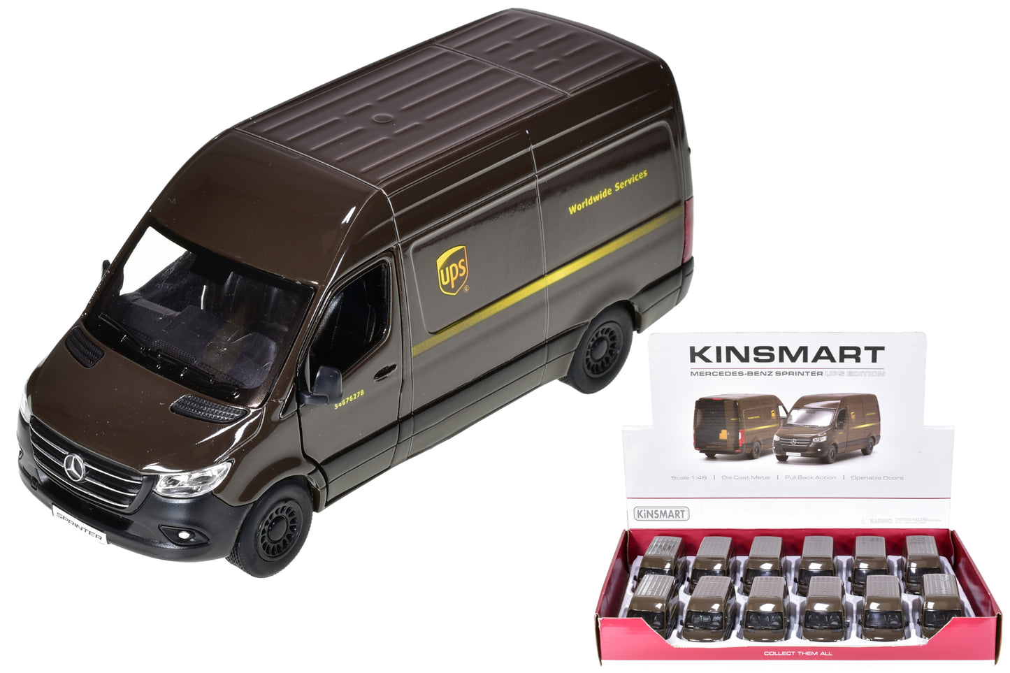 UPS EDITION SPRINTER VAN 1:48 SCALE DIECAST TOY CAR. TY6952 \\\KD25595
