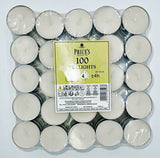 PRICES TEA LIGHT CANDLES 4HRS 100/PK. TE1000828 \\\KD25641