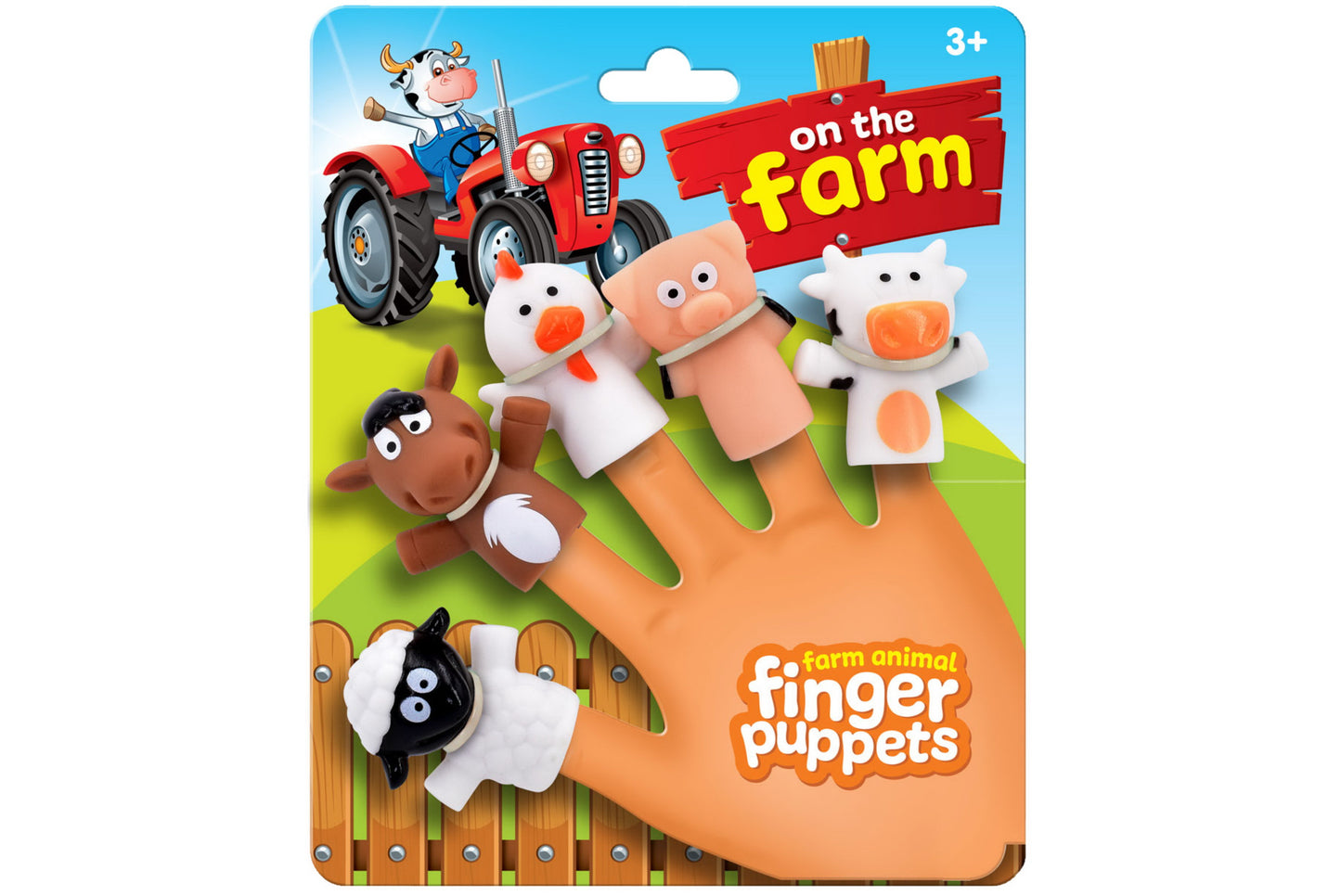 FARM ANIMALS 5PC FINGER PUPPETS - TIE CARD \\\KD25656