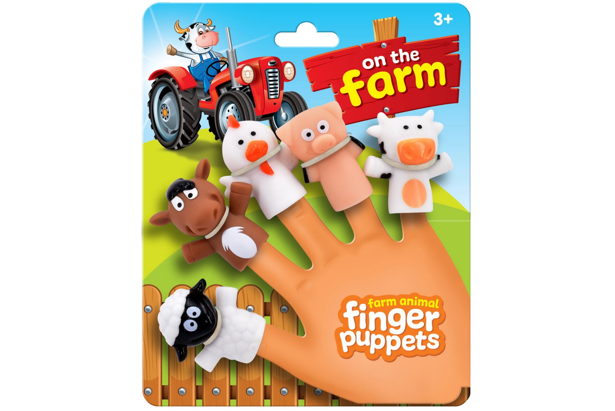 FARM ANIMALS 5PC FINGER PUPPETS - TIE CARD \\\KD25656